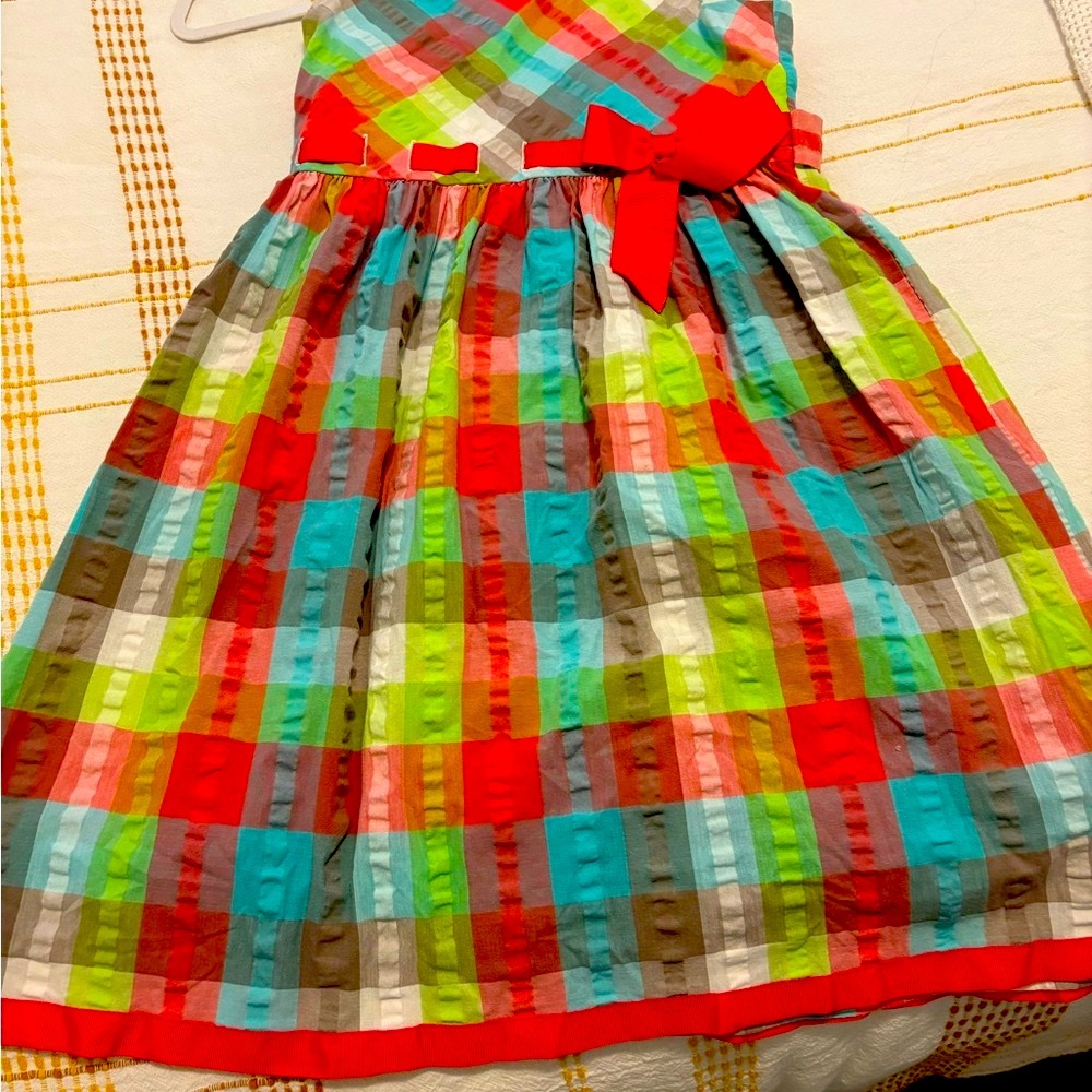 Jessica Ann Red and Green Sleeveless A-Line Sundress